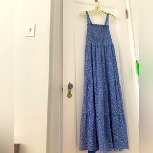 Blue floral tiered maxi dress- brand new